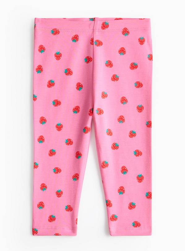 Pink Strawberry Print Leggings 9-12 months